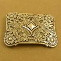 1/3 OFF Silver Plated Floral Design Plate Buckle
